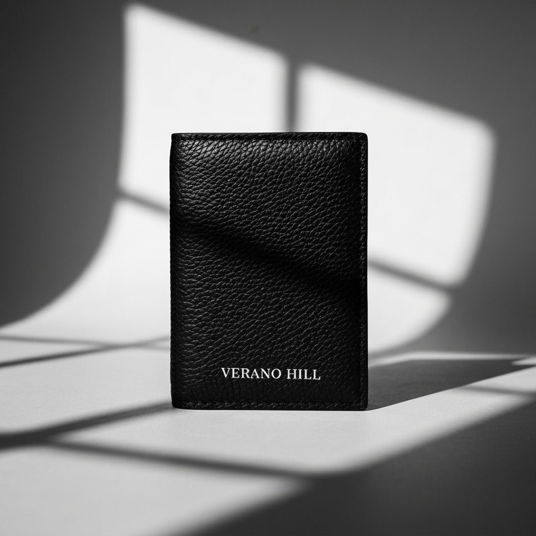 Pebbled Genuine Leather Card Holder