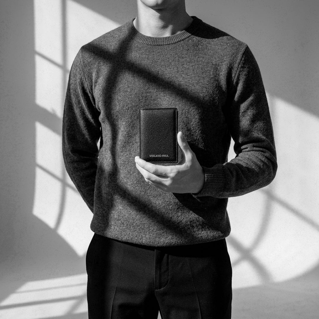 Pebbled Genuine Leather Card Holder